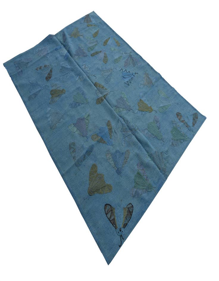 Detail image of  5' 8 x 8' 2  Hand Woven Kilim Suzani Wool Rug