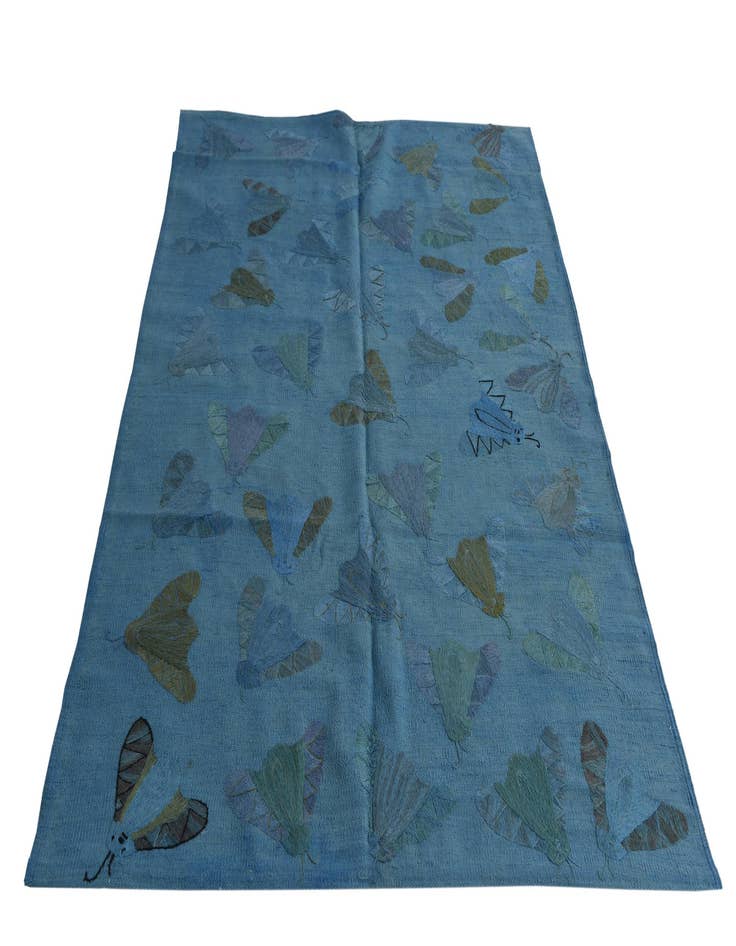 Detail image of  5' 8 x 8' 2  Hand Woven Kilim Suzani Wool Rug