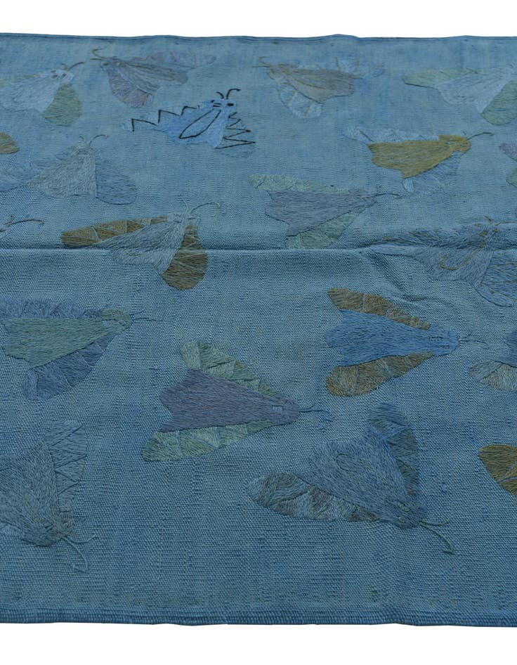 Detail image of  5' 8 x 8' 2  Hand Woven Kilim Suzani Wool Rug