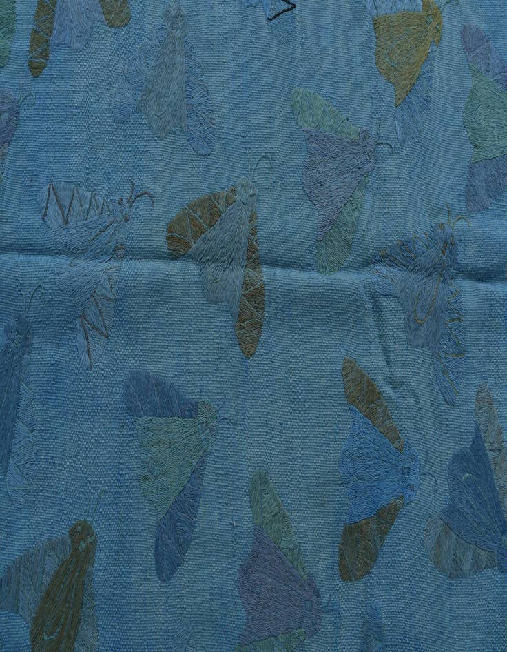 Detail image of  5' 8 x 8' 2  Hand Woven Kilim Suzani Wool Rug