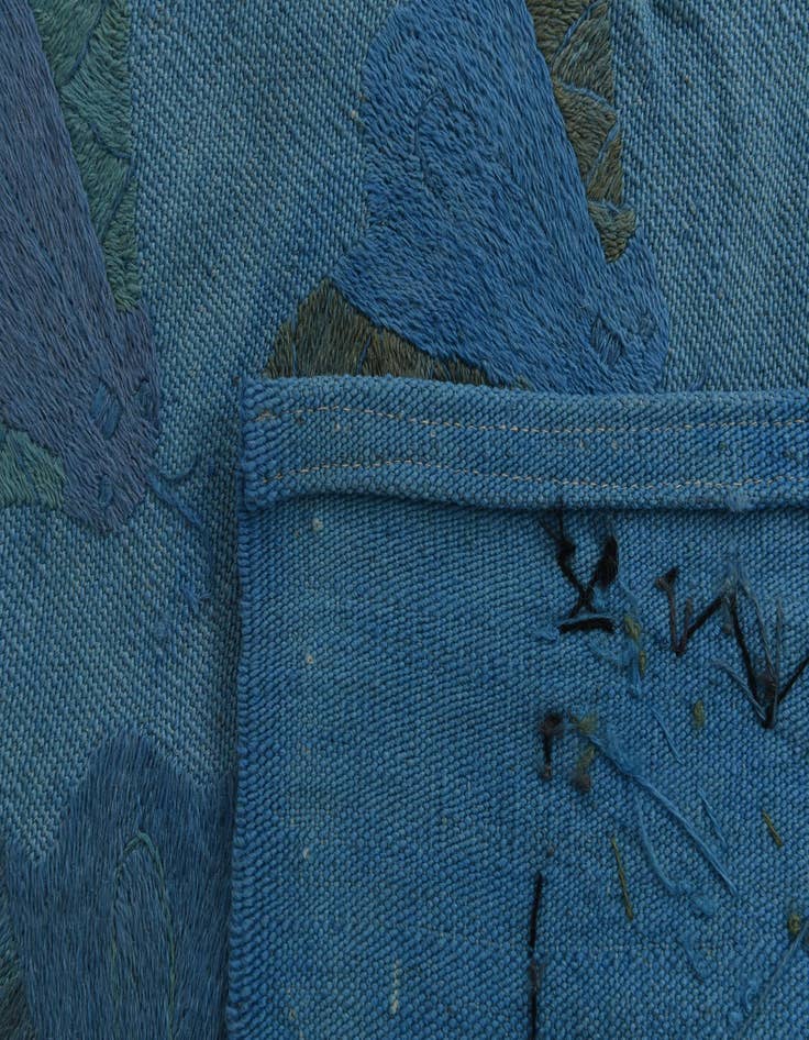 Detail image of  5' 8 x 8' 2  Hand Woven Kilim Suzani Wool Rug