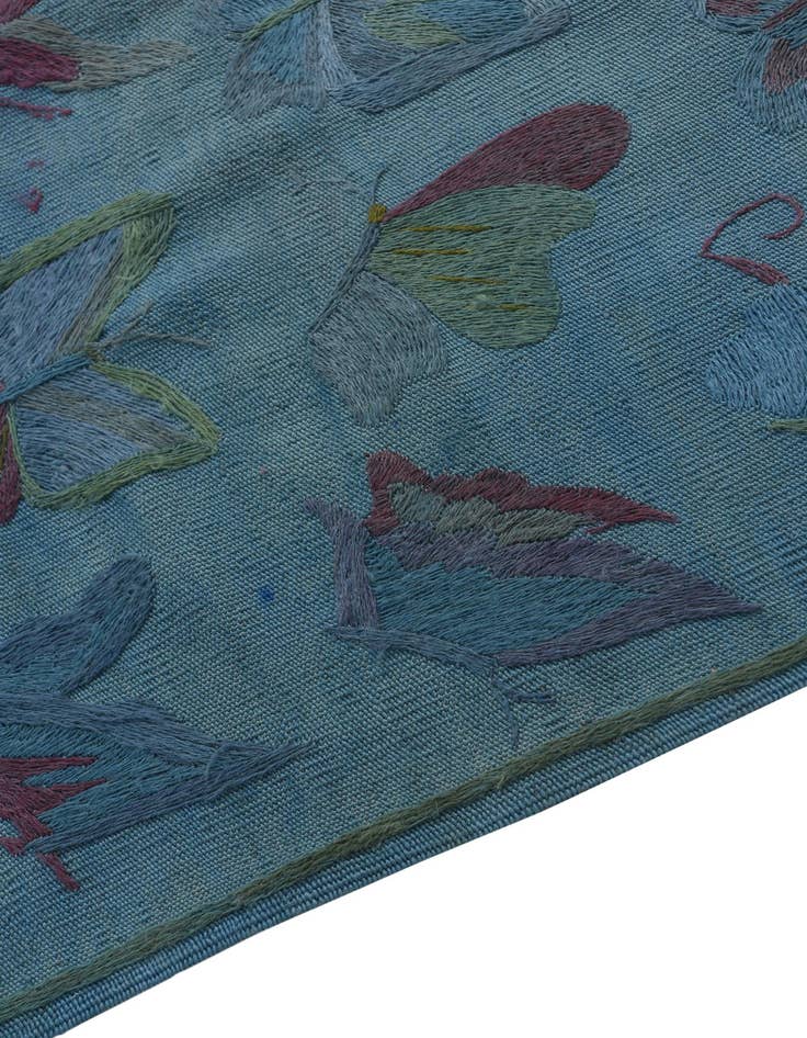 Detail image of  4' 3 x 5' 8  Hand Woven Kilim Suzani Wool Rug