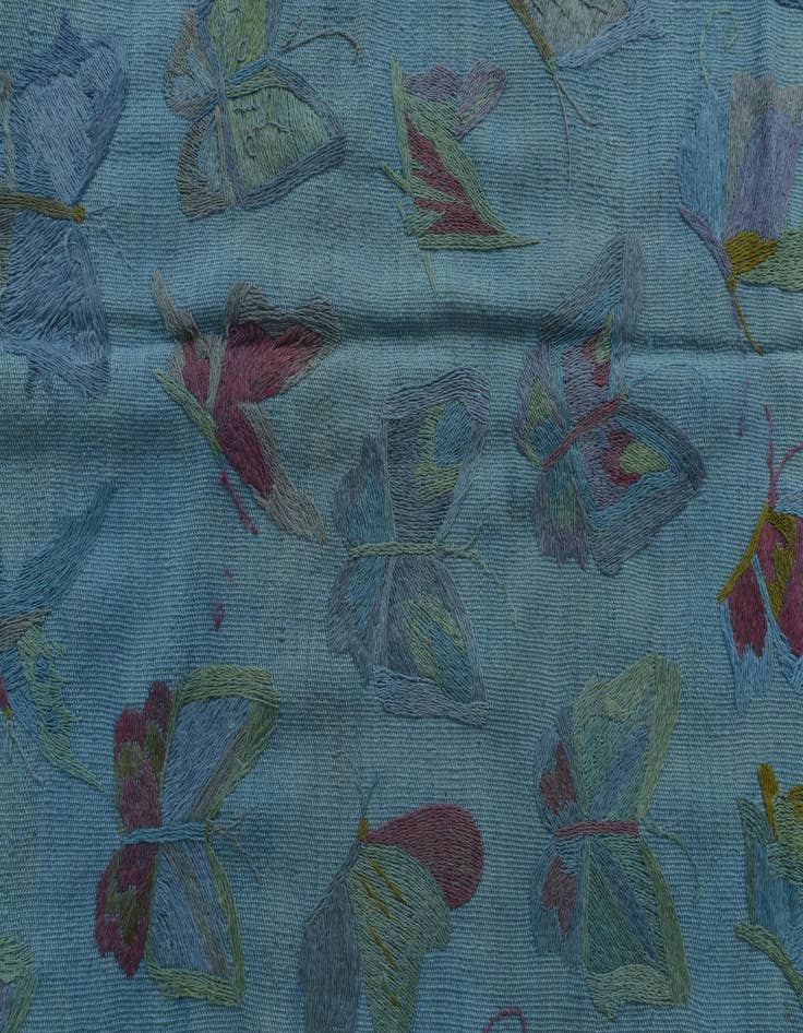 Detail image of  4' 3 x 5' 8  Hand Woven Kilim Suzani Wool Rug