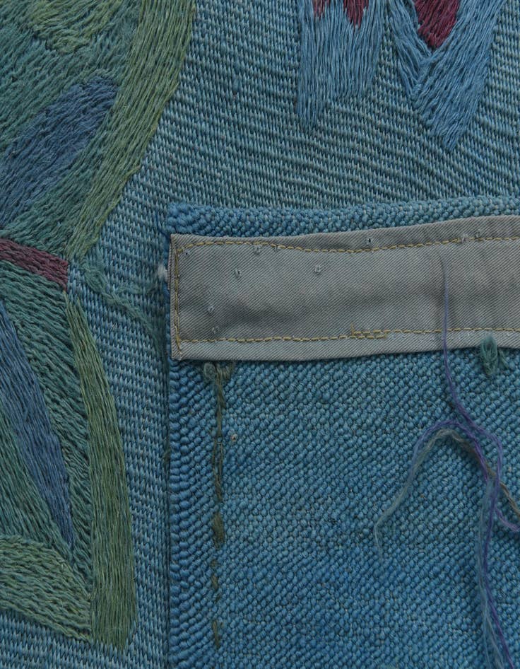 Detail image of  4' 3 x 5' 8  Hand Woven Kilim Suzani Wool Rug