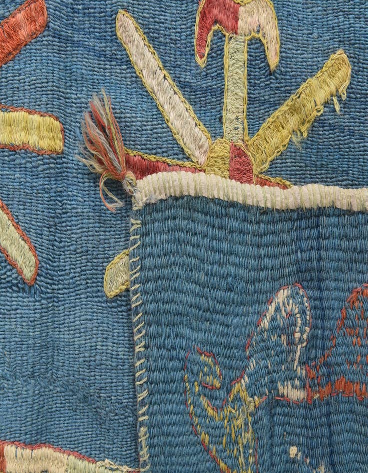 Detail image of  5' 6 x 7'  Hand Woven Kilim Suzani Wool Rug