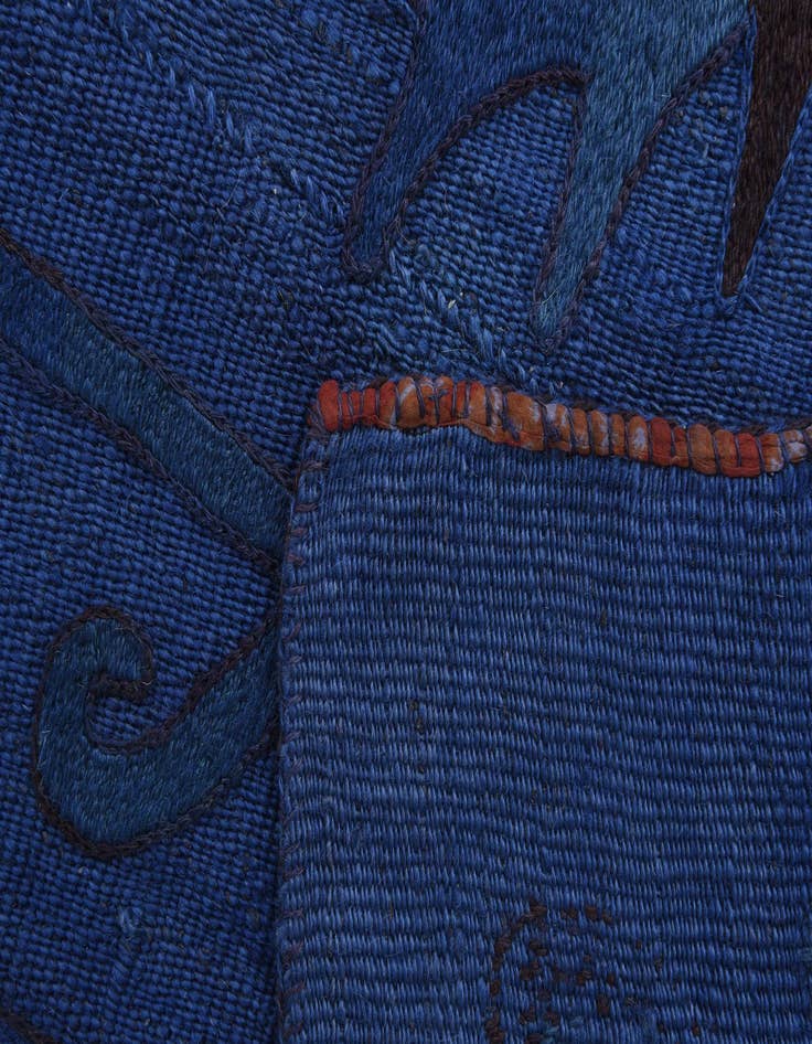 Detail image of  5' x 6' 10  Hand Woven Kilim Suzani Wool Rug