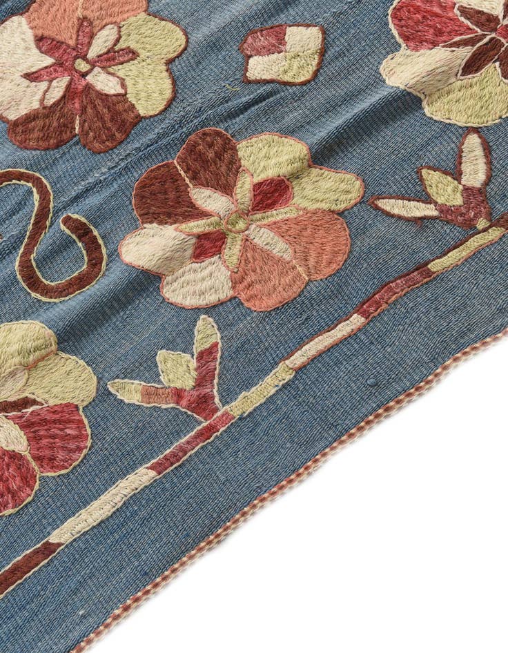 Detail image of  5' 8 x 7' 2  Hand Woven Kilim Suzani Wool Rug