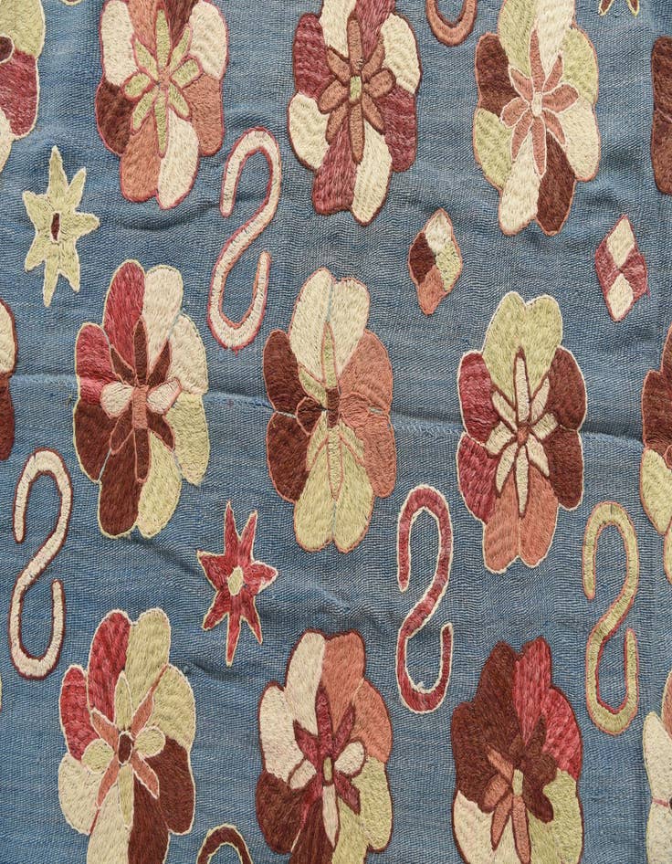 Detail image of  5' 8 x 7' 2  Hand Woven Kilim Suzani Wool Rug