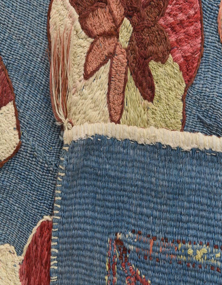 Detail image of  5' 8 x 7' 2  Hand Woven Kilim Suzani Wool Rug