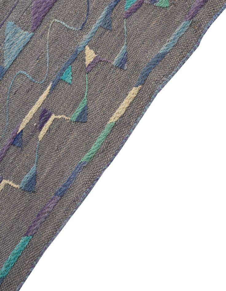 Detail image of  6' 5 x 8' 8  Hand Woven Kilim Suzani Wool Rug