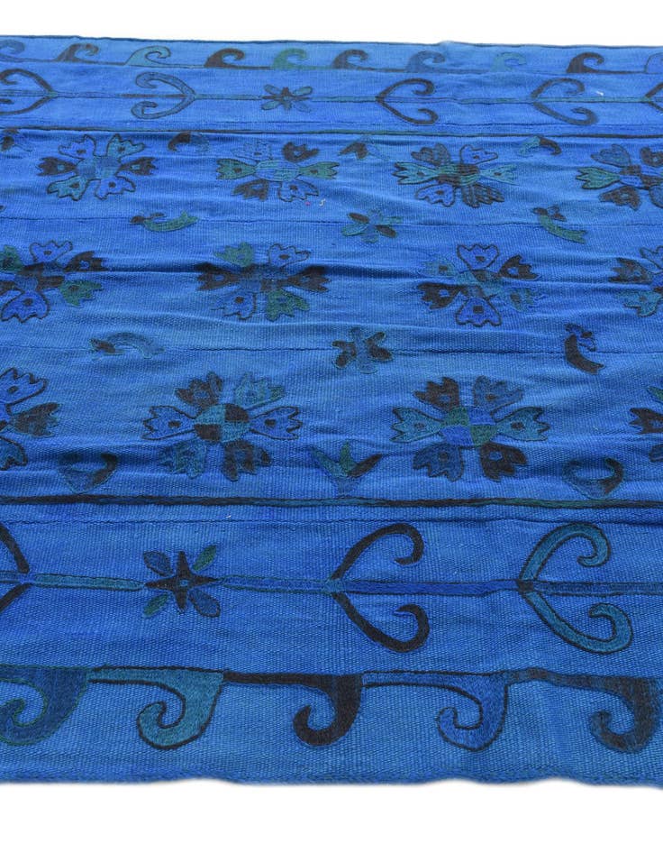 Detail image of  5' 8 x 7' 5  Hand Woven Kilim Suzani Wool Rug