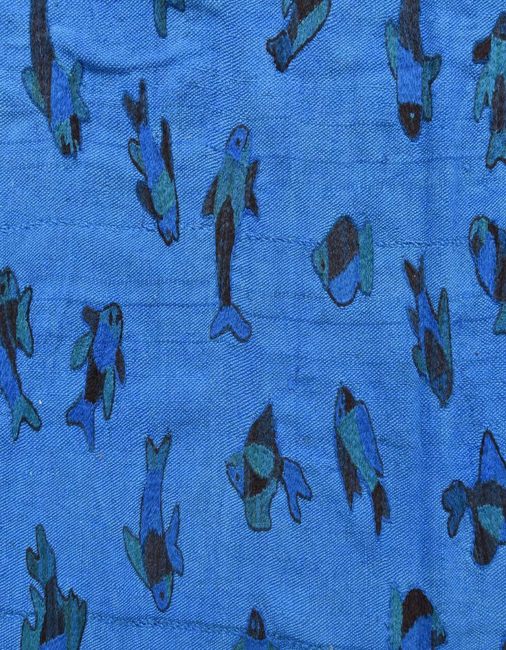 Detail image of  5' 9 x 7' 8  Hand Woven Kilim Suzani Wool Rug