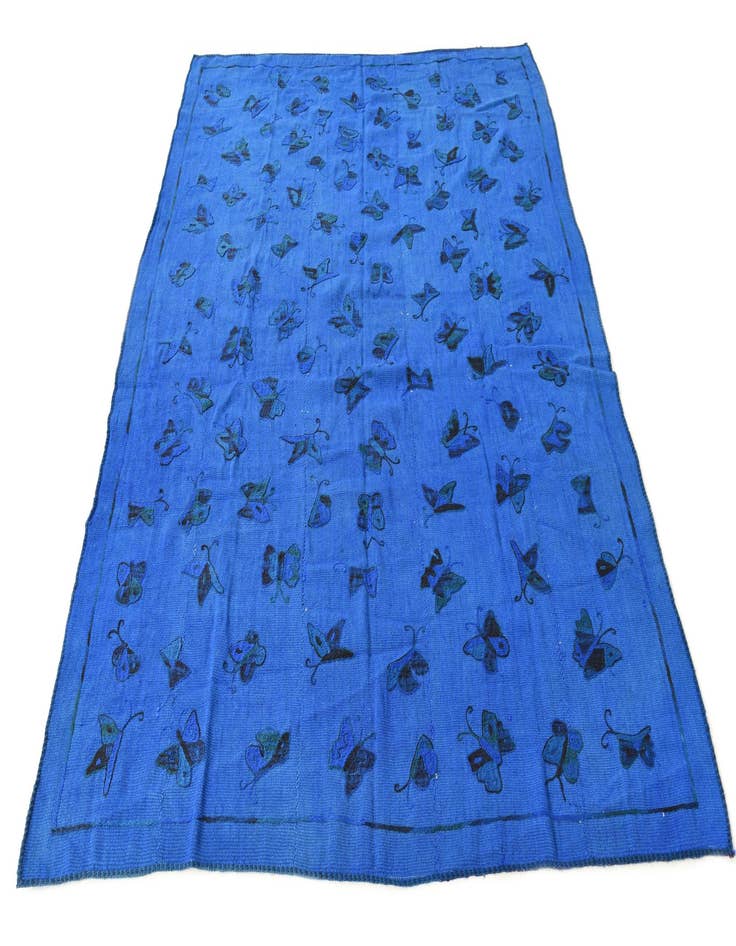 Detail image of  6' x 7' 6  Hand Woven Kilim Suzani Wool Rug