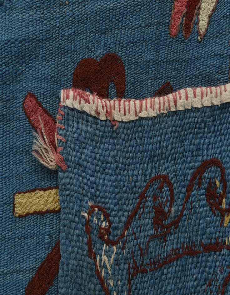 Detail image of  5' 9 x 7' 5  Hand Woven Kilim Suzani Wool Rug