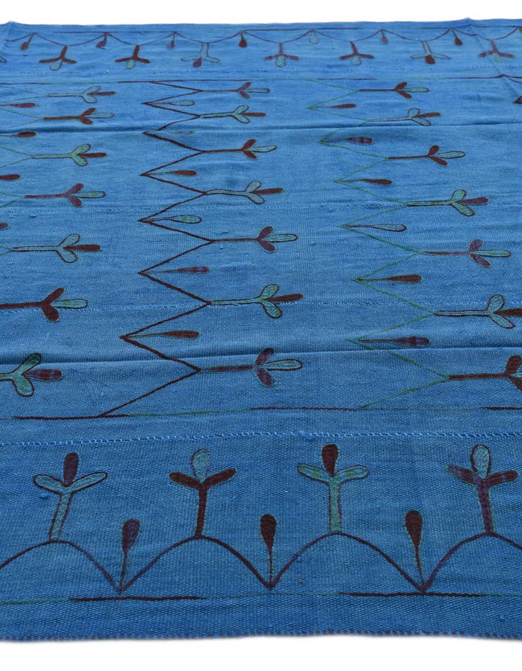 Detail image of  6' 9 x 9' 3  Hand Woven Kilim Suzani Wool Rug