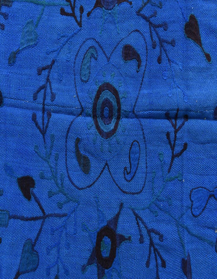 Detail image of  4' 10 x 6' 6  Hand Woven Kilim Suzani Wool Rug