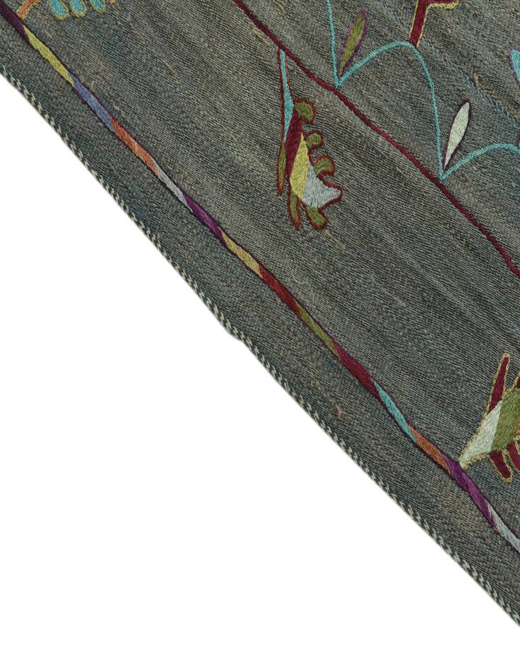 Detail image of  6' 3 x 8' 7  Hand Woven Kilim Suzani Wool Rug