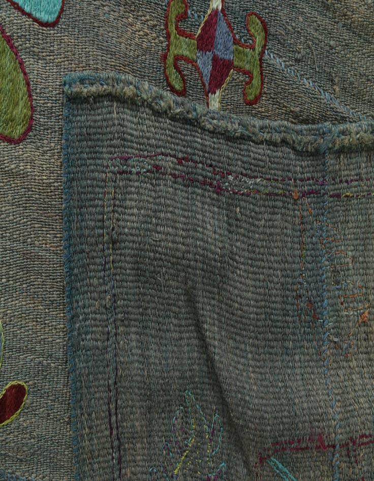 Detail image of  6' 3 x 8' 7  Hand Woven Kilim Suzani Wool Rug