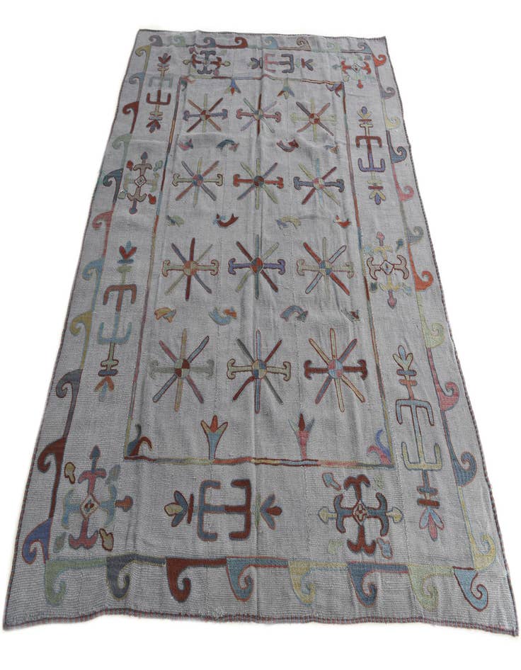 Detail image of  5' 10 x 7' 2  Hand Woven Kilim Suzani Wool Rug