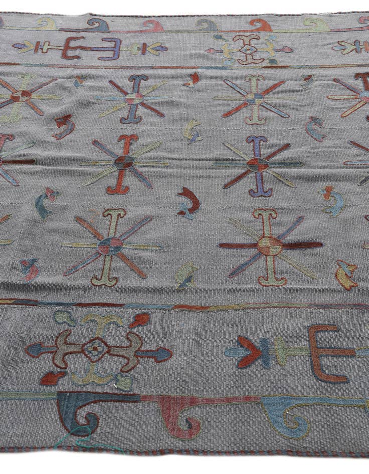 Detail image of  5' 10 x 7' 2  Hand Woven Kilim Suzani Wool Rug