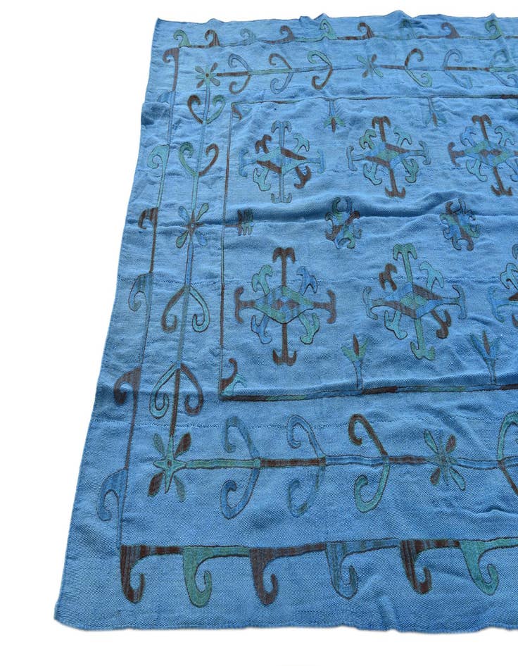 Detail image of  6' x 7' 3  Hand Woven Kilim Suzani Wool Rug