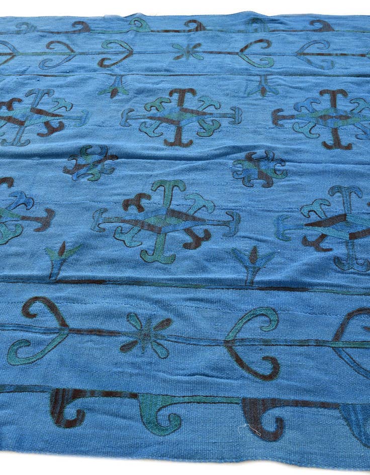 Detail image of  6' x 7' 3  Hand Woven Kilim Suzani Wool Rug