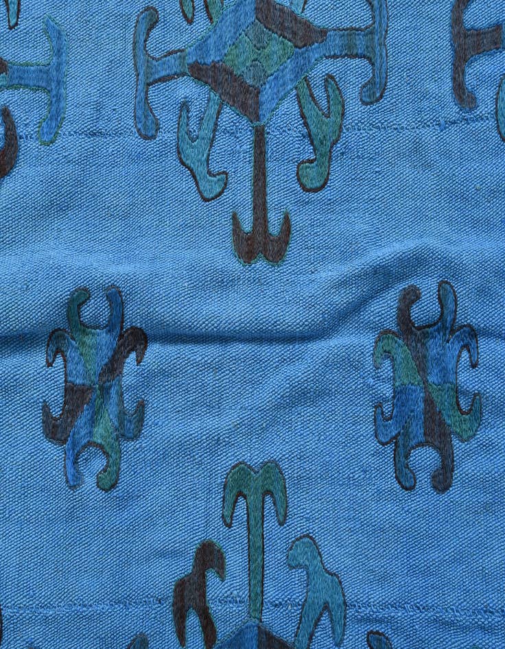 Detail image of  6' x 7' 3  Hand Woven Kilim Suzani Wool Rug