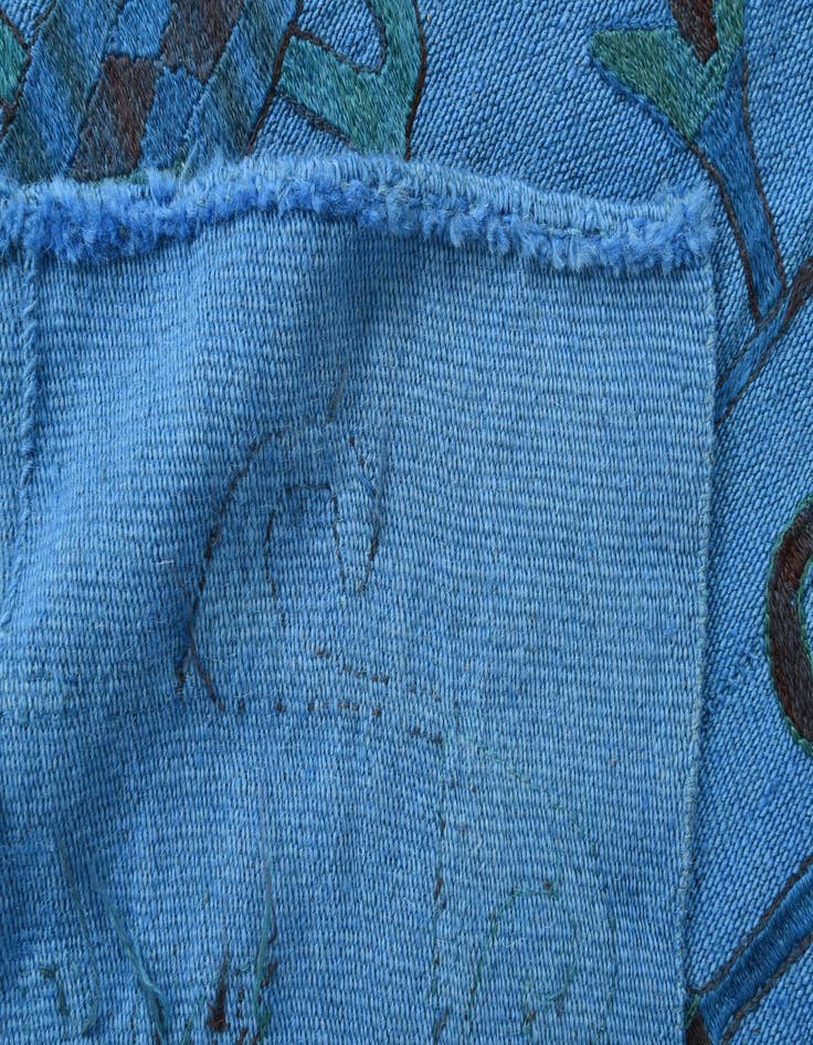 Detail image of  6' x 7' 3  Hand Woven Kilim Suzani Wool Rug