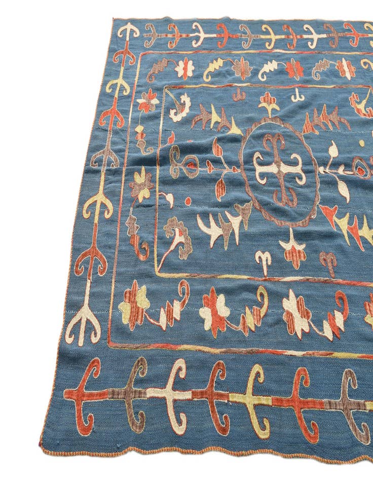 Detail image of  5' 10 x 7' 2  Hand Woven Kilim Suzani Wool Rug