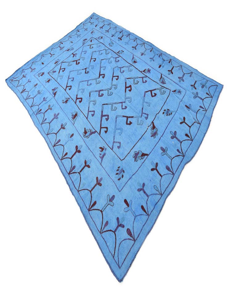 Detail image of  6' 9 x 9' 4  Hand Woven Kilim Suzani Wool Rug