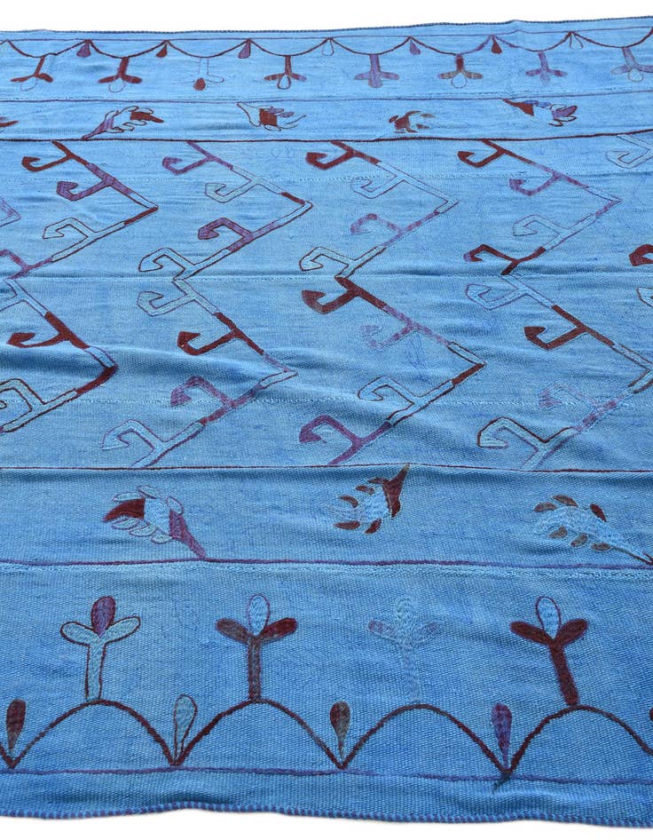 Detail image of  6' 9 x 9' 4  Hand Woven Kilim Suzani Wool Rug