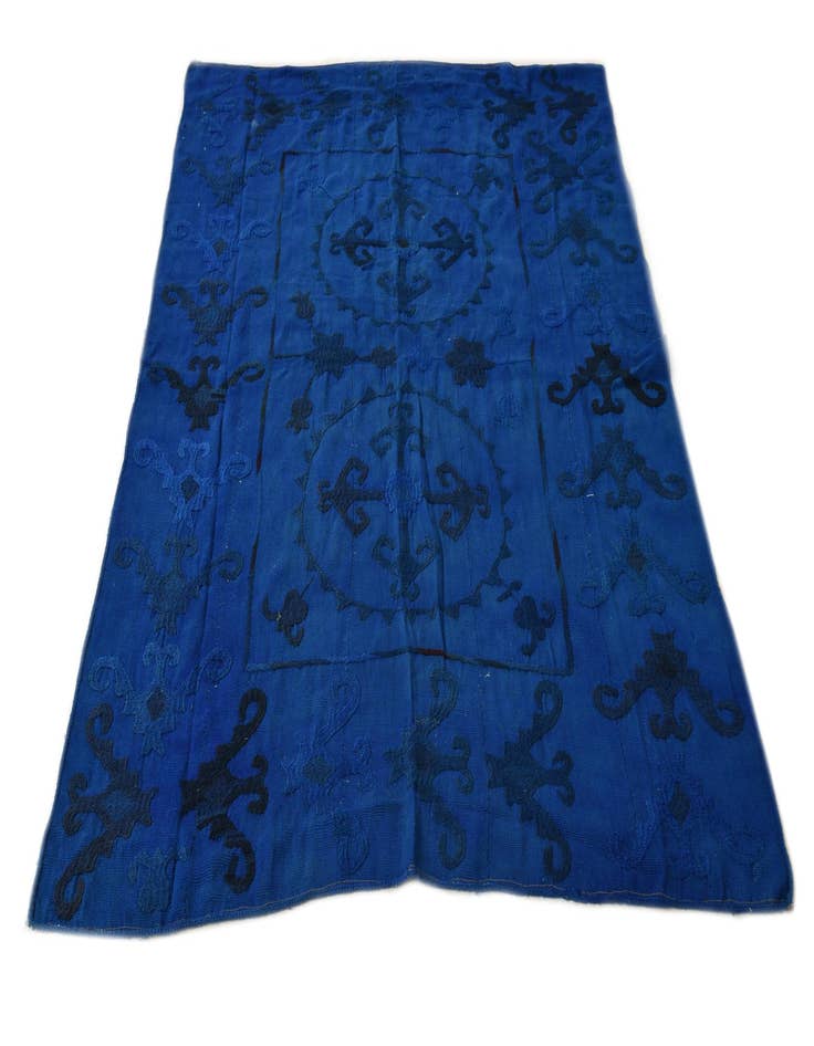 Detail image of  4' 9 x 5' 6  Hand Woven Kilim Suzani Wool Rug