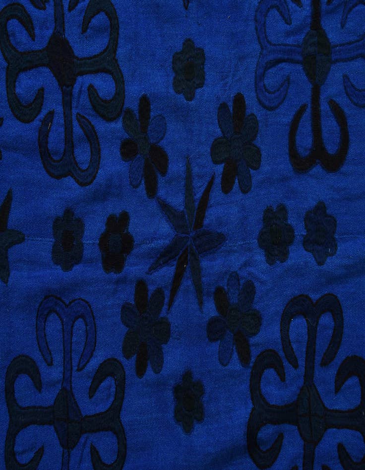 Detail image of  5' 7 x 6' 5  Hand Woven Kilim Suzani Wool Rug