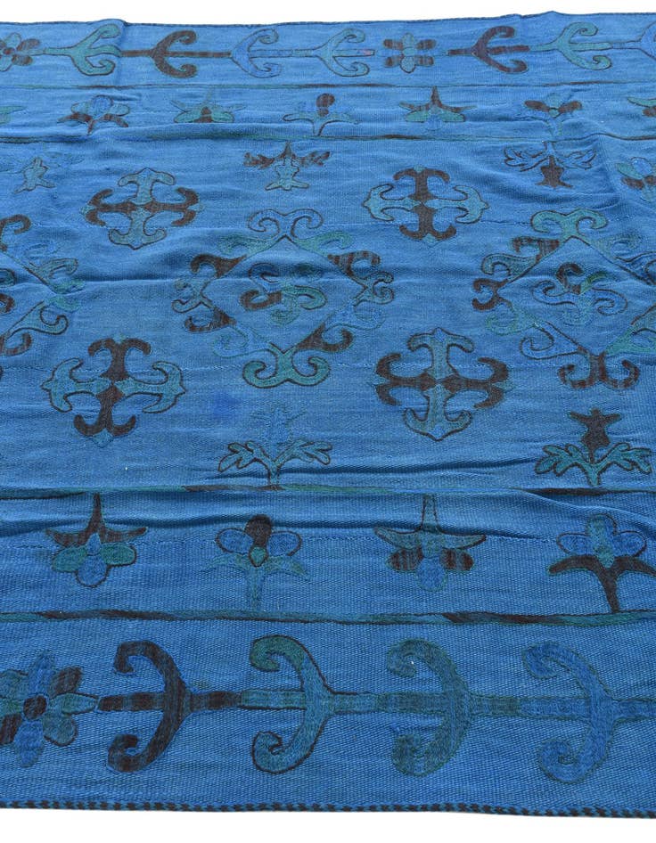 Detail image of  5' 9 x 7' 9  Hand Woven Kilim Suzani Wool Rug