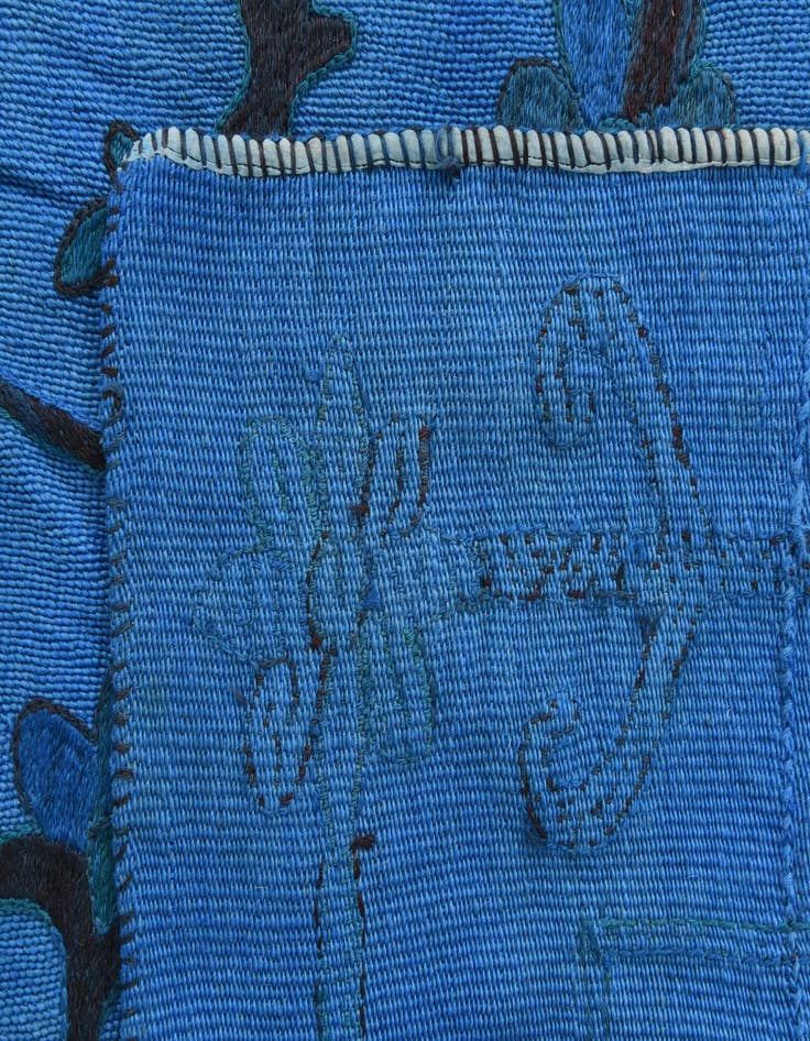 Detail image of  5' 9 x 7' 9  Hand Woven Kilim Suzani Wool Rug