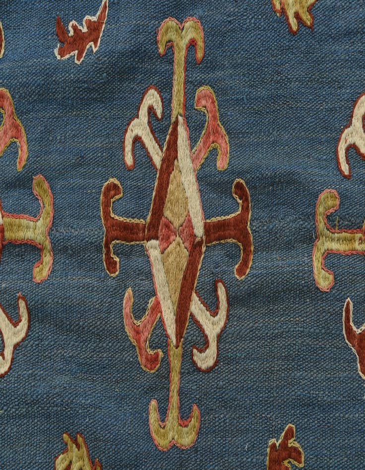 Detail image of  5' x 6' 9  Hand Woven Kilim Suzani Wool Rug