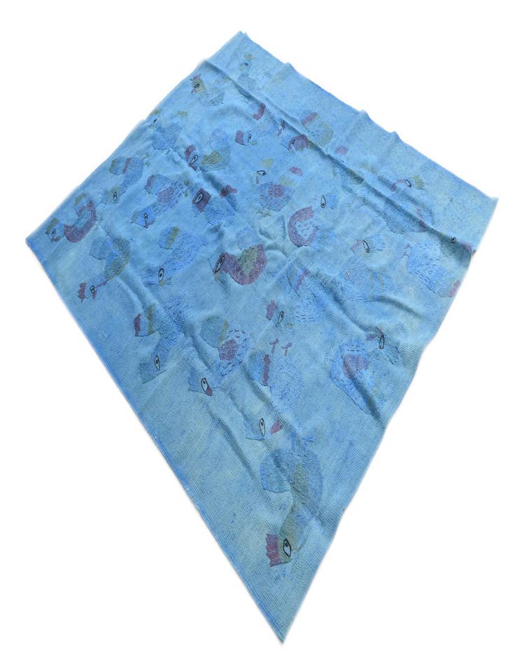 Detail image of  4' 10 x 5' 10  Hand Woven Kilim Suzani Wool Rug