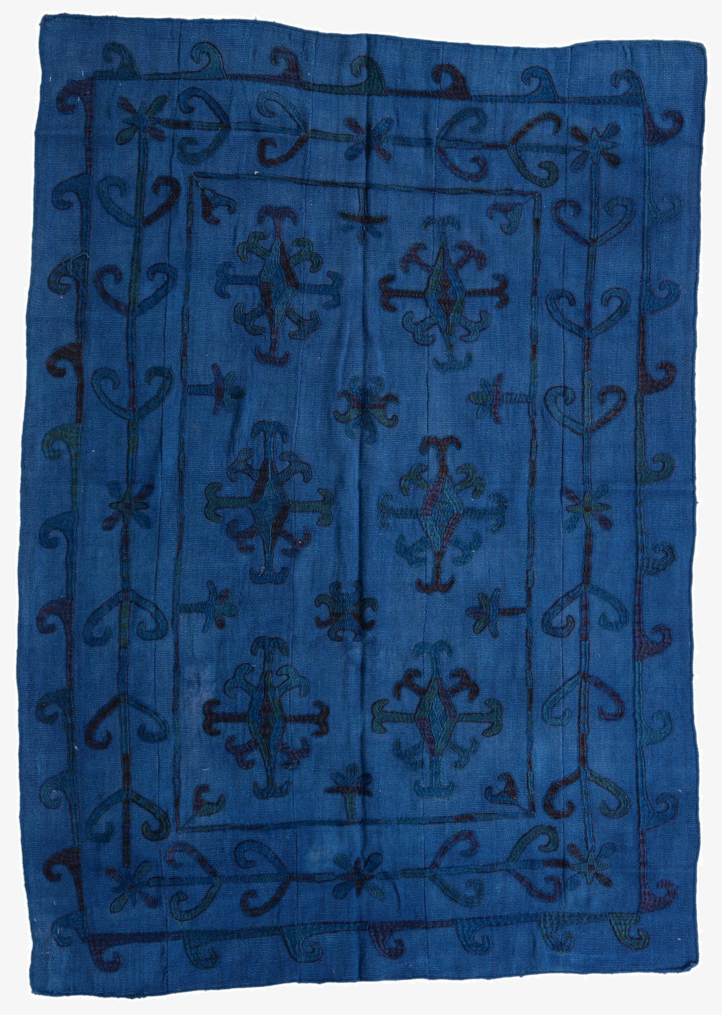  5' 6 x 7' 6  Hand Woven Kilim Suzani Wool Rug