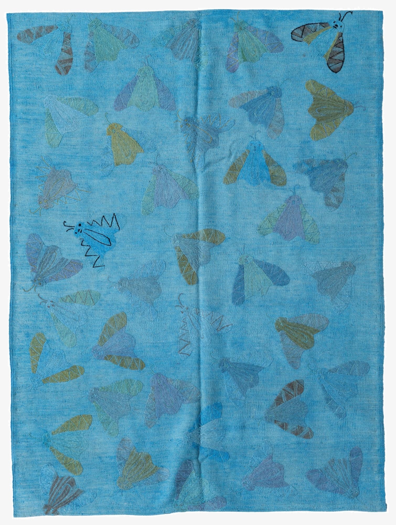  5' 8 x 8' 2  Hand Woven Kilim Suzani Wool Rug