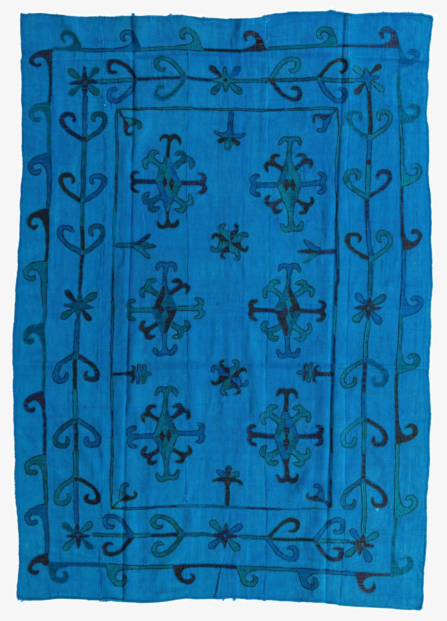  5' 6 x 7' 7  Hand Woven Kilim Suzani Wool Rug