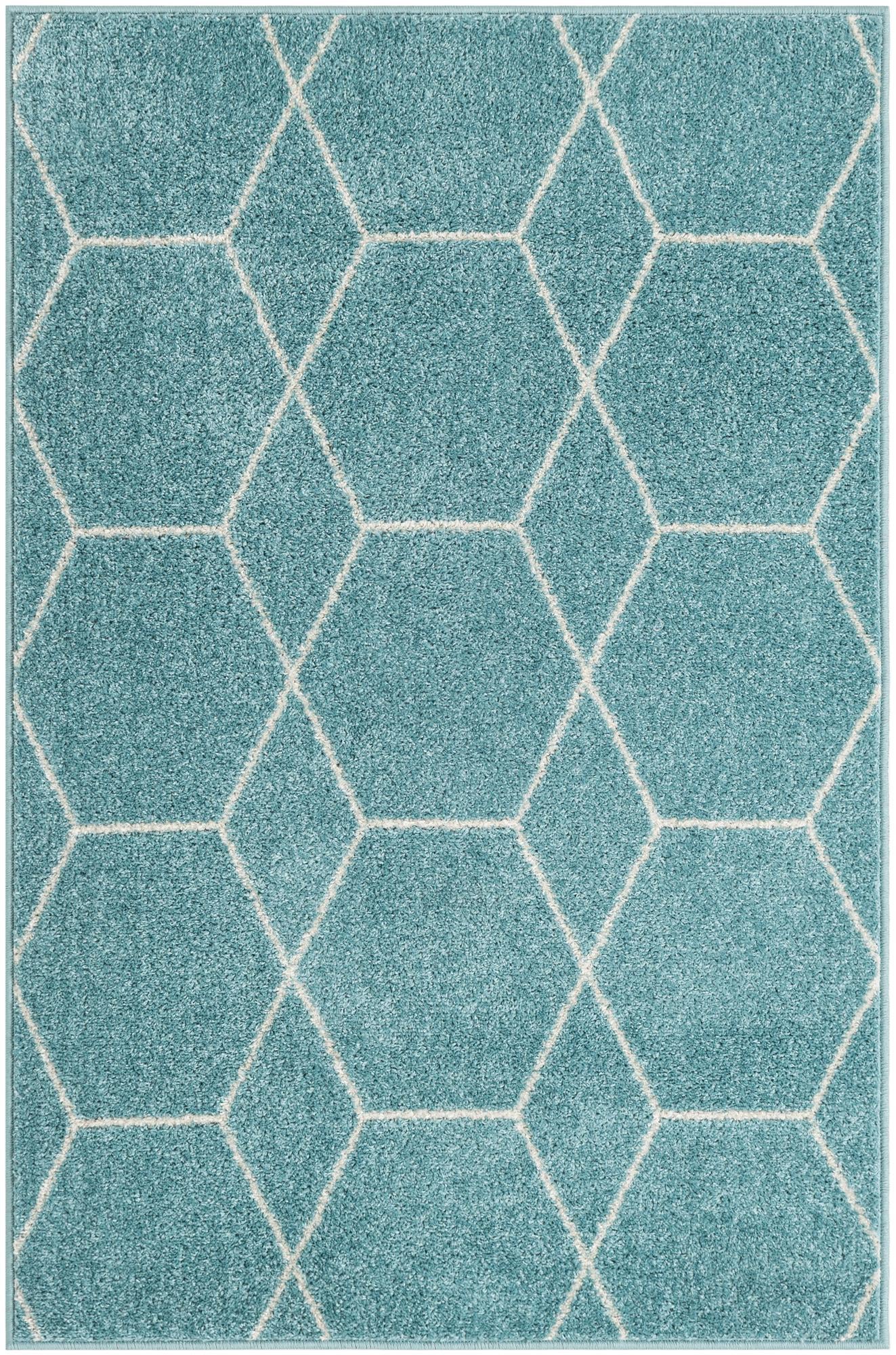  3' 4 x 5' Lattice Frieze Rug