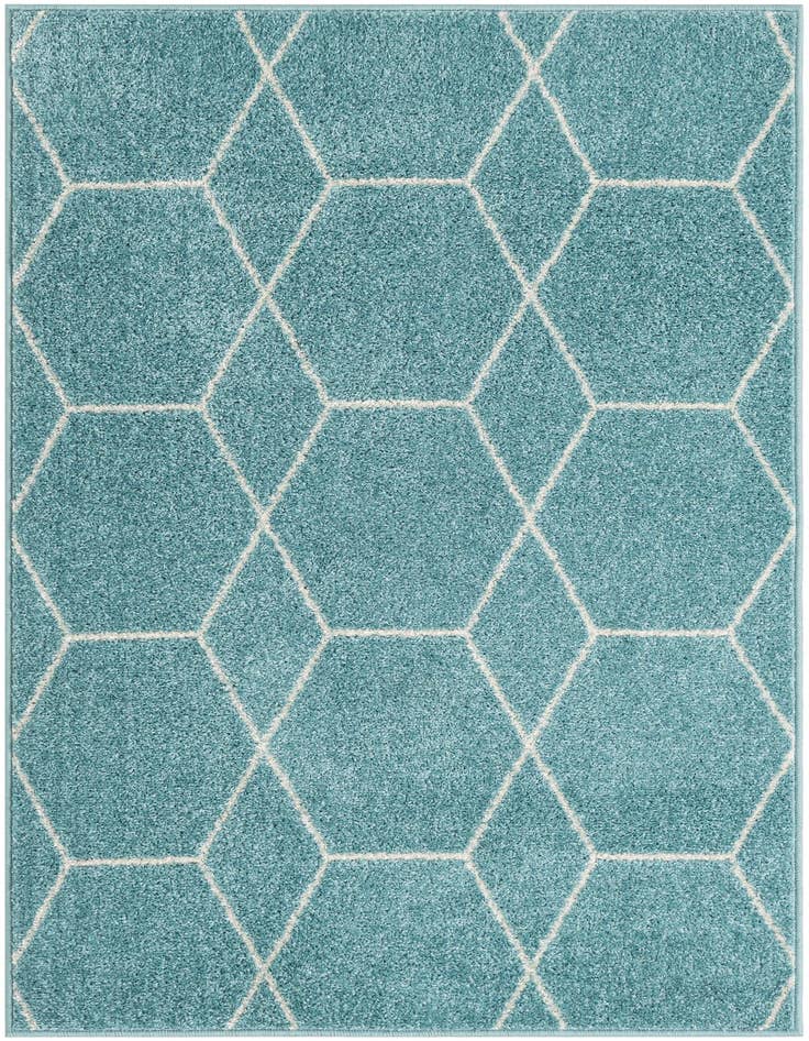 Detail image of  3' 4 x 5' Lattice Frieze Rug