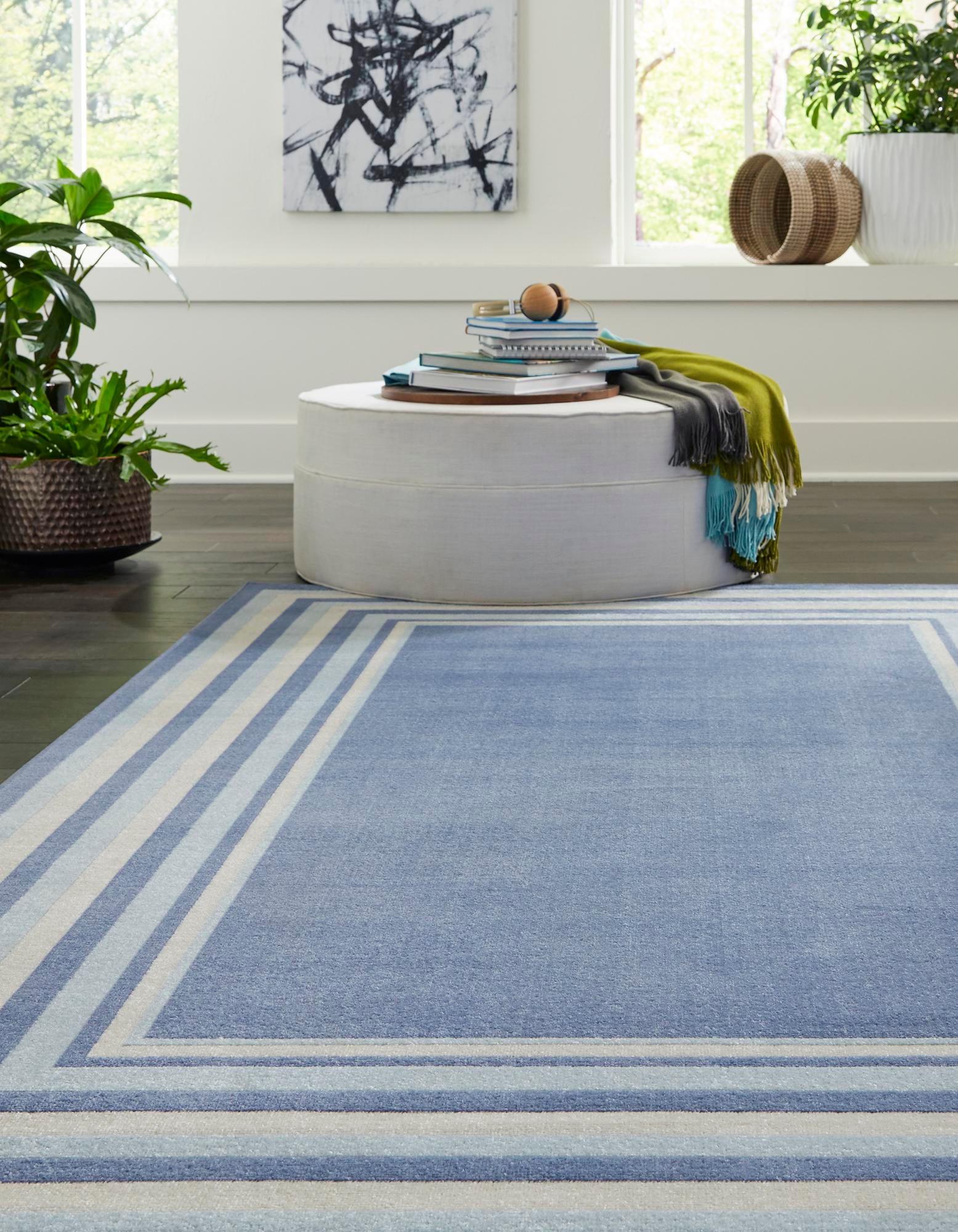 Blue 9' x 12' Lotus Rug | Rugs.com