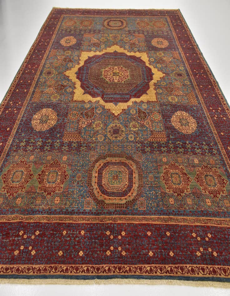 Detail image of  9' 10 x 14'  Hand Knotted Mamluk Ziegler Rug