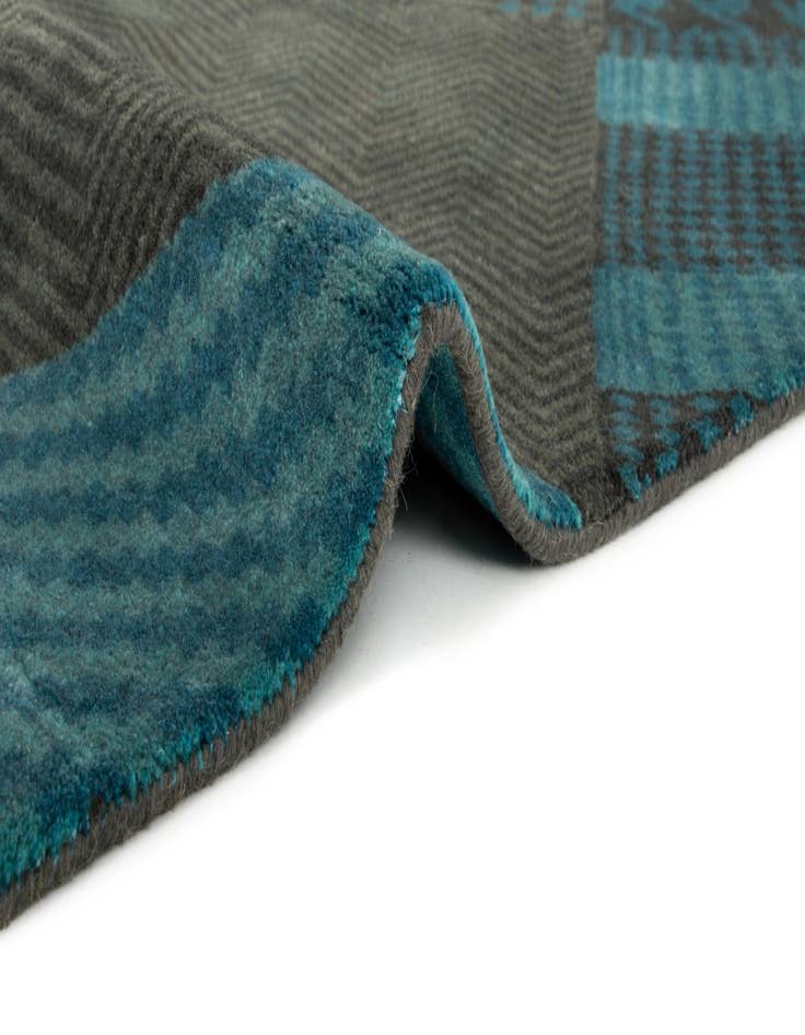 Detail image of  7' 11 x 9' 10  Hand Knotted Modern Manshu Wool Rug