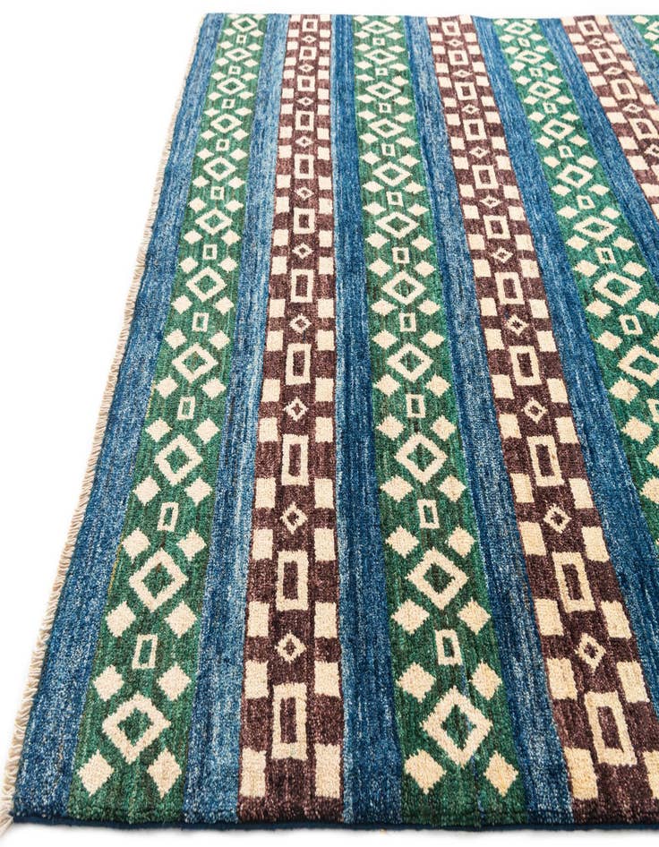 Detail image of  5' x 7' 4  Hand Knotted Modern Ziegler Wool Rug