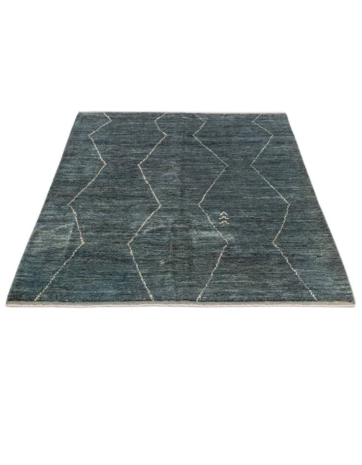 Detail image of  4' 5 x 6' 7  Hand Knotted Moroccan Wool Rug