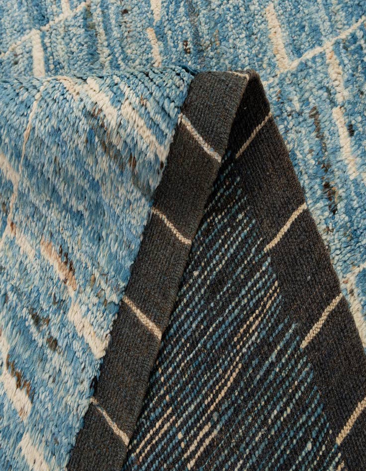 Detail image of  5' 6 x 8' 2  Hand Knotted Moroccan Wool Rug