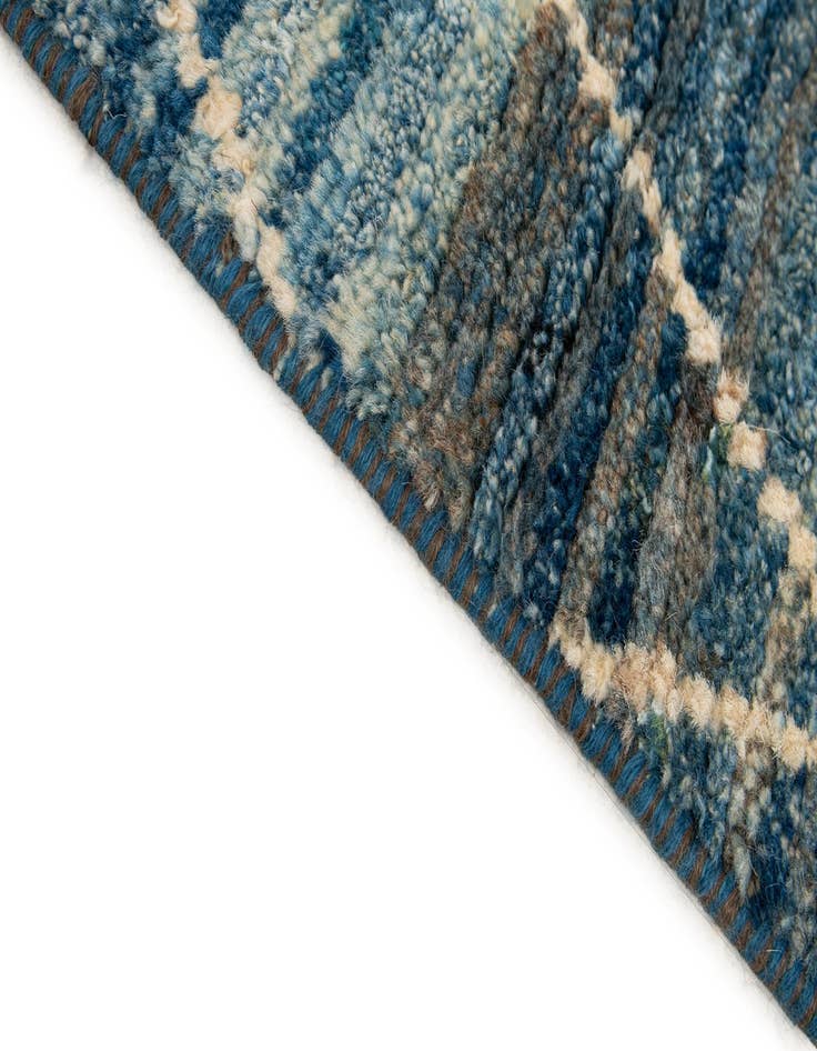 Detail image of  5' 6 x 7' 5  Hand Knotted Moroccan Wool Rug