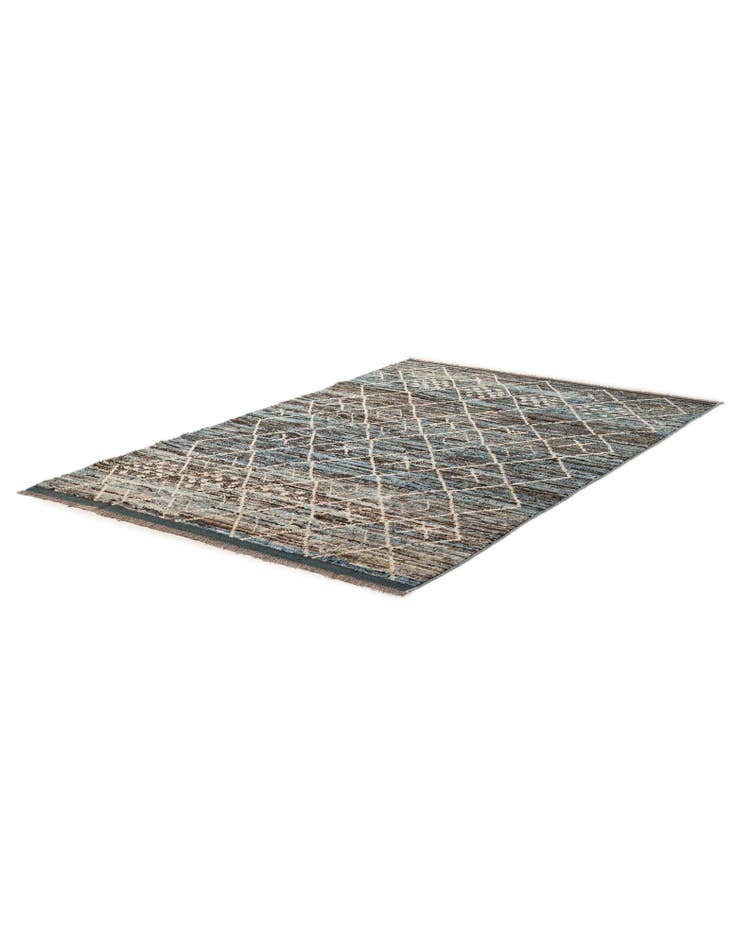 Detail image of  6' 5 x 9' 11  Hand Knotted Moroccan Wool Rug